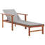 Chaise longue simple en acacia 78,7 po avec coussins-517311708