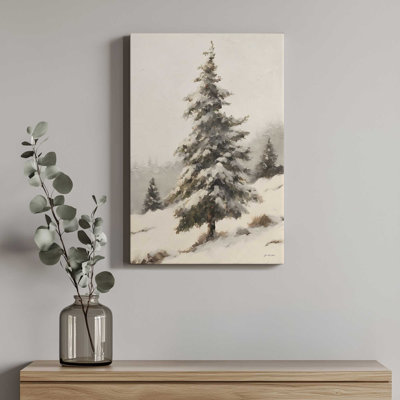 Snow Clad Pine By Jo Moulton Canvas Art Print