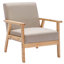 Chaise d'appoint Mid-Century moderne en bois massif avec revêtement en similicuir-706747585