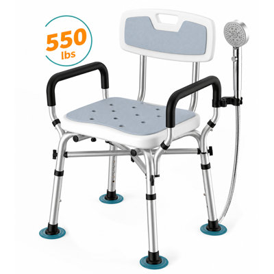 Shower Chair with Removable Arms and Back