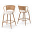 Tabouret de bar moderne et minimaliste en osier respirant à haute résilience