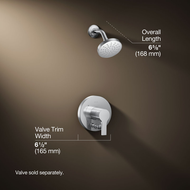 Ensemble de garniture de douche Elate Rite-Temp avec inverseur à bouton-poussoir, 2,5 gallons par minute, Chrome poli