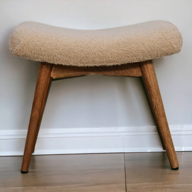 Cotton Blend Upholstered Bench