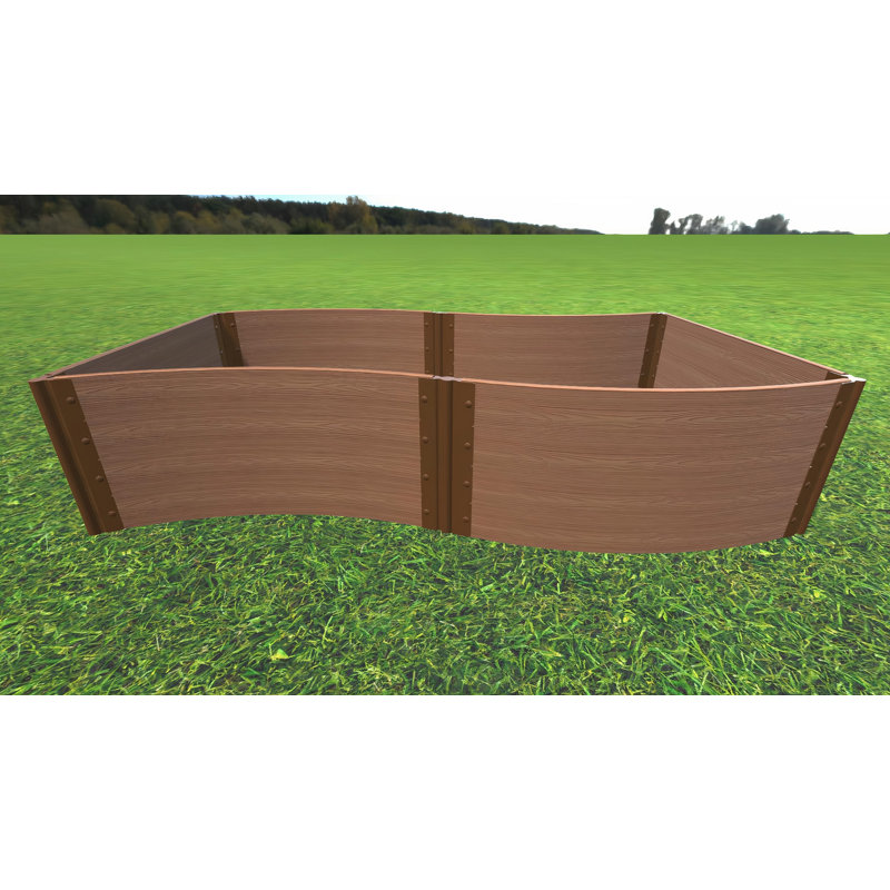 Lit de jardin surélevé en composite bleu marine 8 pi x 4 pi Wavy, Sienne classique