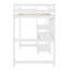 Lit mezzanine en bois avec tablette et plateau d'écriture