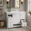 Meuble-lavabo 36 po avec lavabo, une armoire et trois tiroirs, panneau de bois massif et panneau de fibres à densité moyenne-126278411