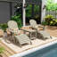 Chaise Adirondack pliante en plastique avec repose-pieds et table Arrlo-88416757
