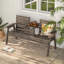 Banc d'extérieur en bois de sapin avec table centrale pliable avec dossier et accoudoirs-1471540338