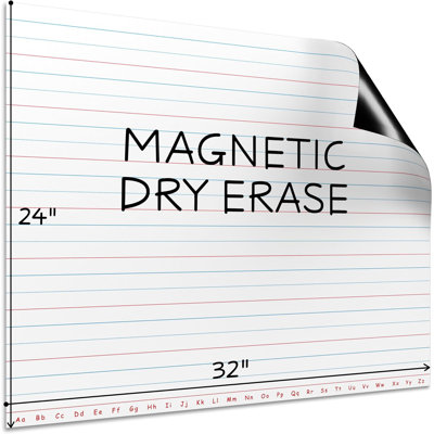 Scribbledo 30”X24” Large Magnetic Notebook Paper For Classroom Elementary Classroom Must Haves For Teachers Elementary Giant Dry Erase Magnetic Lined Paper For Whiteboard Third Fifth Grade Handwriting