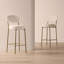 Upholstered Bar Stools Velvet Counter Stool with Backrest & Footrest Set of 2 Round Dining Chairs for Kitchen-1326601709