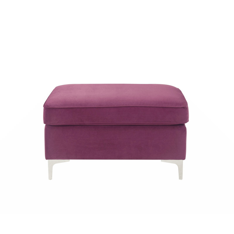 Repose-pieds Jaszira, velours bourgogne