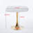 31.5"Squaretulip Dining Table For 2-4 Persons Modern Mid-Century Kitchen Table With  MDF Top&Golden Metal Pedestal Base Small Space Leisure Table For Living Room Apartment Bistro Cafe (&Gold (Table Only)-1005990409-1005990410