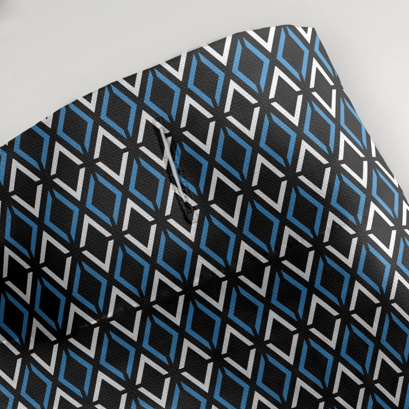 Rideau de douche simple hexagonal classique, Classic Arrow Diamonds, Bleu
