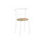 Ensemble de table de salle à manger, ensemble de 3 pièces, petit, L 32 po, cuisine, stratifié naturel, métal blanc, contemporain, moderne