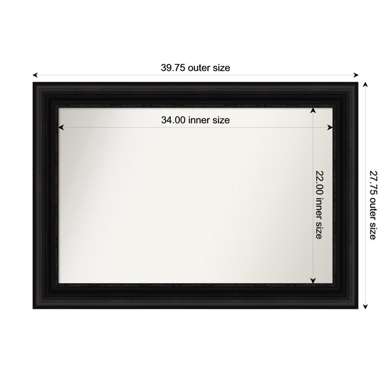 Miroir mural Senaiya, Rectangle, 27,75 po x 39,75 po