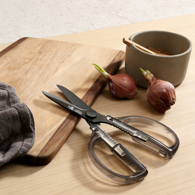 MITSUMOTO SAKARI Japanese Kitchen Scissors, Multipurpose Stainless Steel Kitchen Shears