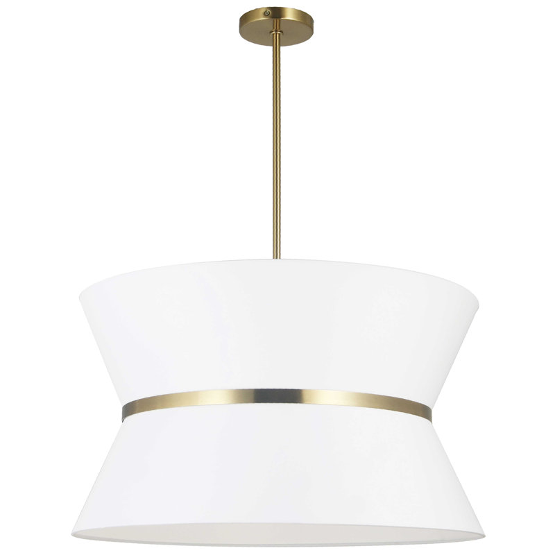 Abdoulaziz 4 - Light Unique/Statement Pendant, White, Aged Brass