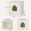 Table d'appoint, tiroir et tablettes White Cat-1258282124
