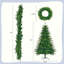 Arbre de Noël articulé artificiel 6 pi avec guirlande, guirlande et lumières DEL (ensemble de 3 pièces)