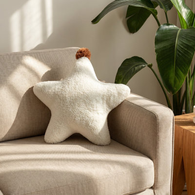 Plush Star Cushion Teddy Fleece Star Shaped Soft Cushion With Decorative Pillow For Sofa Bed Nursery Home Decor