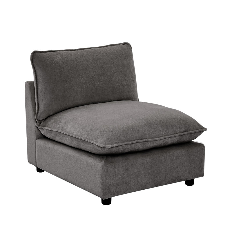 31.5" Heffernan Accent Chair Modular Sectional Sofa, Dark Gray Chenille