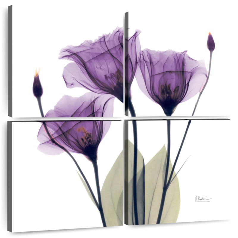 Trio royal de gentiane mauve, H 38 po x l 38 po