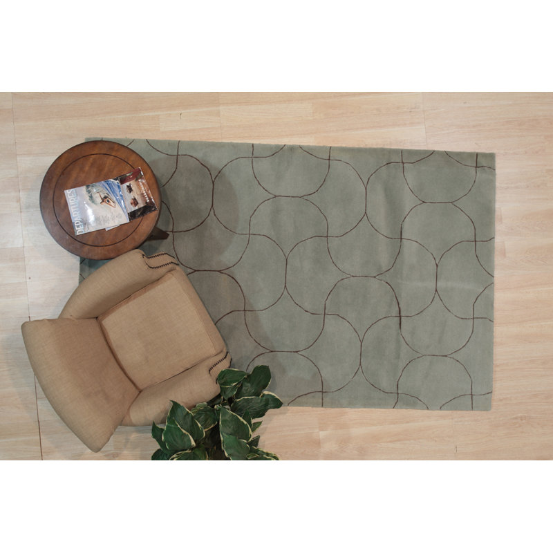 Tapis bleu en laine touffeté à la main Partridge