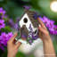 Belle figurine de jardin d'oiseau lavande floral 7 po