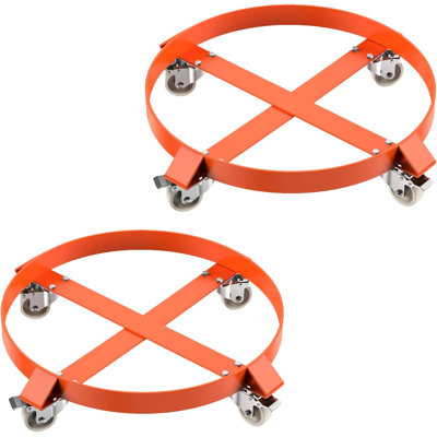 1/2 Pack 55 Gallon Oil Drum Dolly with 4/5 Swivel Casters Wheel for Warehouse Drum Handling