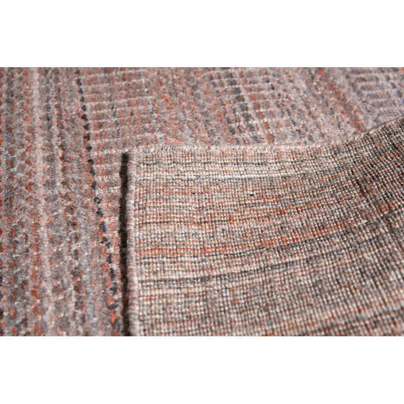 Tapis contemporain multicolore en laine noué à la main, 2 pi x 4 pi