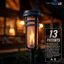 Torches solaires FoxFlame en métal, torches solaires Tiki, effet de feu breveté | Ensemble de 1, lumières solaires imperméables pour l'extérieur, hauteur réglable de 0 à 24 po, lumières de jardin, idéales pour la cour, le patio, le jardin et le sentier