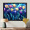 Scoggins, velours bleu ciel, champ de tulipes - tulipes, art mural