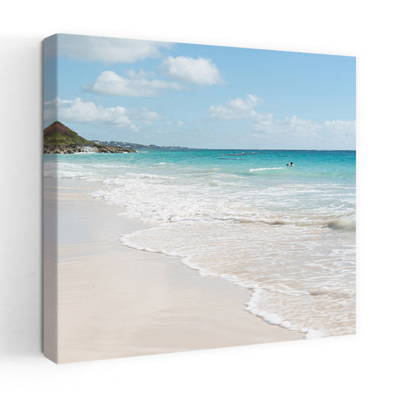 Art contemporain, plage, océan, H 18 po x l 18 po