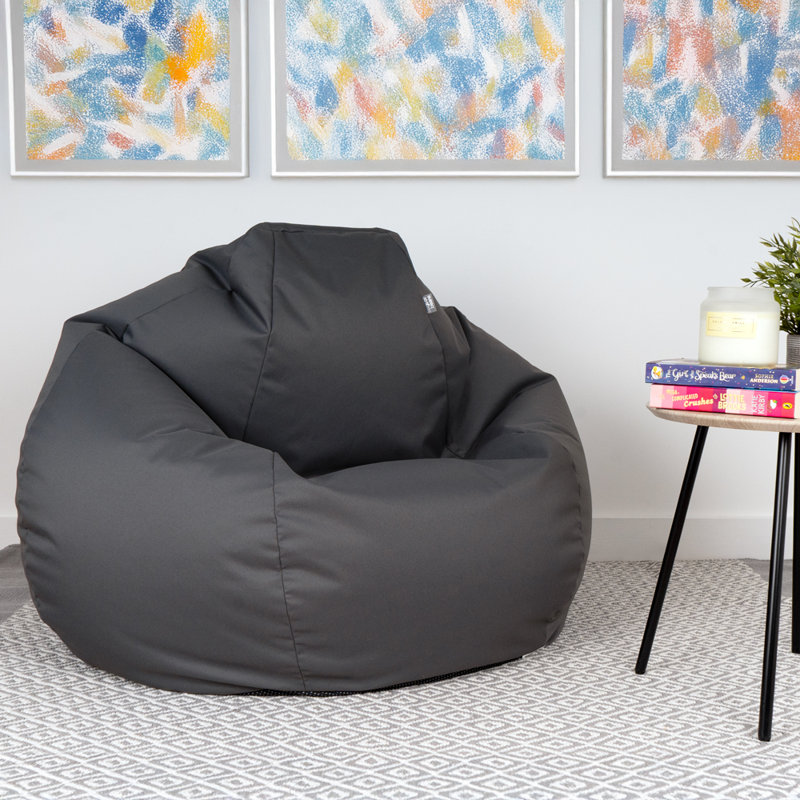 Polyester Outdoor Friendly Refillable Classic Bean Bag, Grey