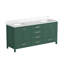Meuble-lavabo 72 po, meuble-lavabo autoportant avec cadre en bois massif et comptoir double avec lavabo vert-81343376