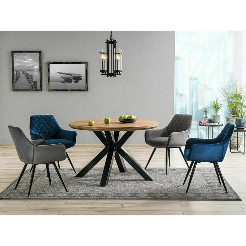 Acuna Round Metal Base Dining Table