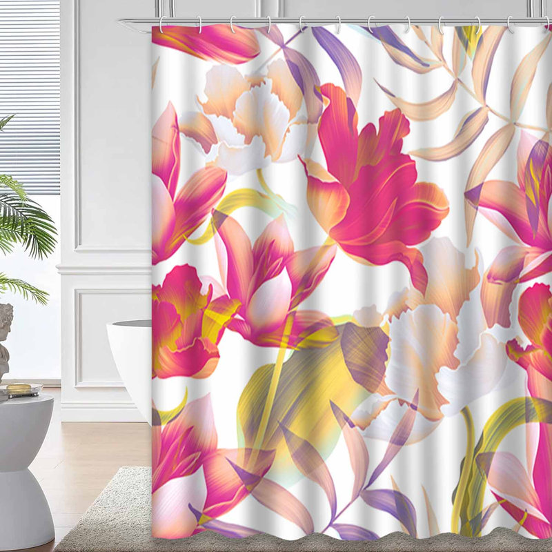 Art floral abstrait tropical avec 12 hameçons, L 72 po x l 72 po