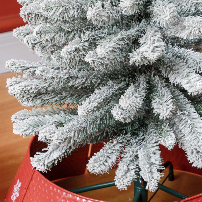 Arbre de Noël artificiel 5 pi avec 263 pointes enneigées, base en métal, arbre de Noël réaliste
