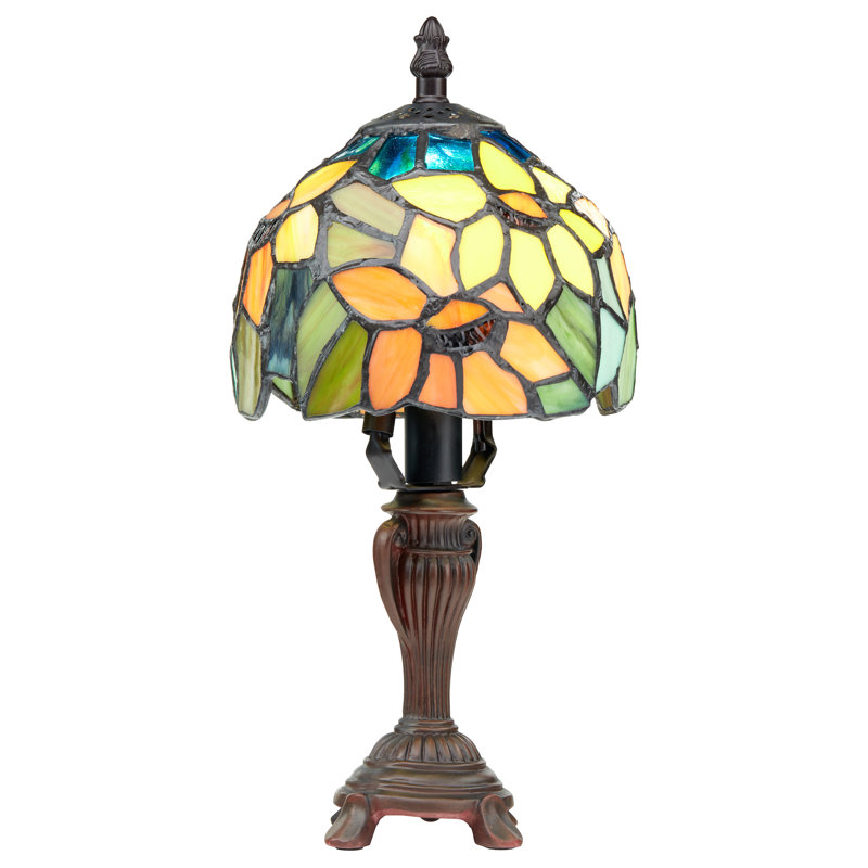 Crary 12"H Yellow Sunflower Stained Glass Accent Lamp