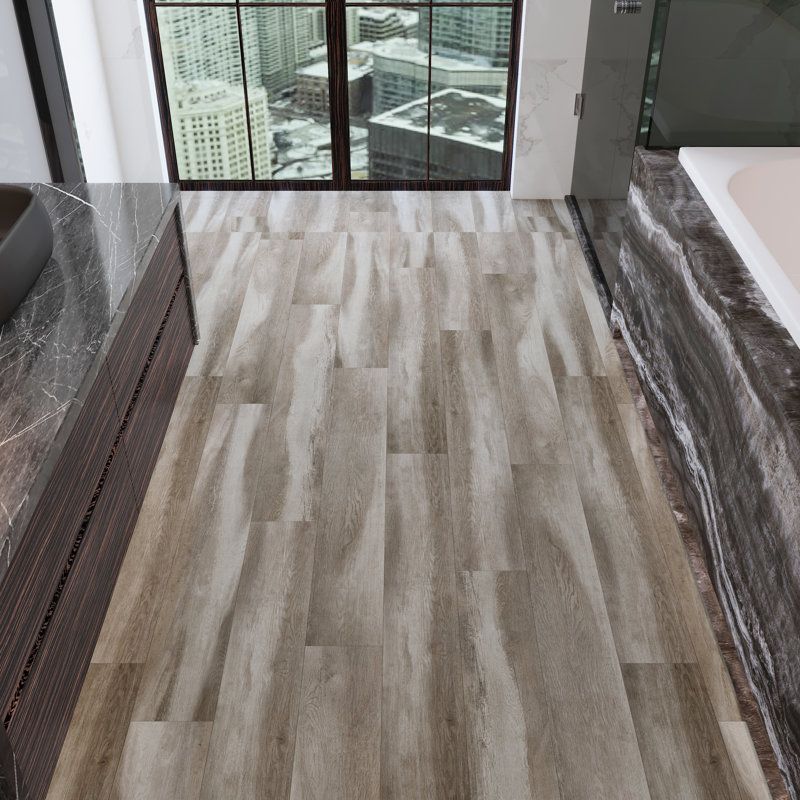 7" x 60" x 6mm Oak Click Lock SPC Luxury Vinyl Plank, Urban Tusk