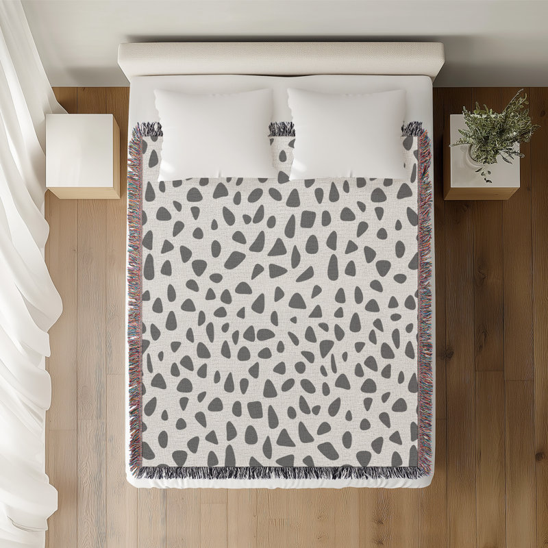 Jeté en coton Kambili, Gris, 50 x 60