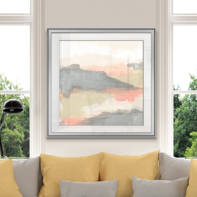 « valley trouble i », peinture, H 16 po x l 16 po x P 1,5 po, Encadrement argenté