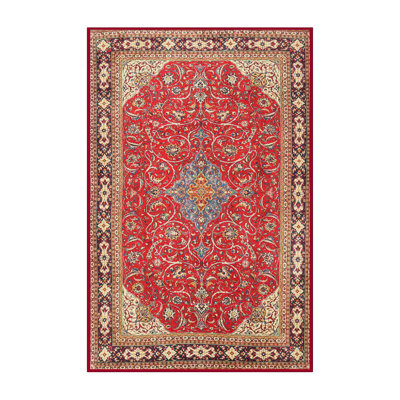 Tapis oriental rouge / beige / bleu