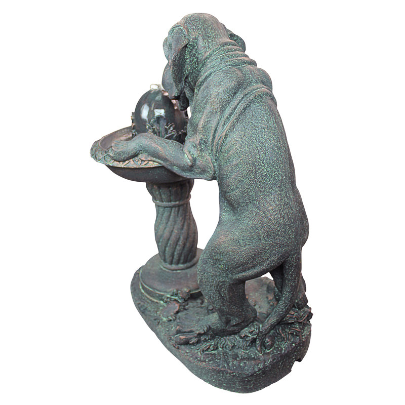 Dog's Refreshing Drink Resin Sculptural Fountain