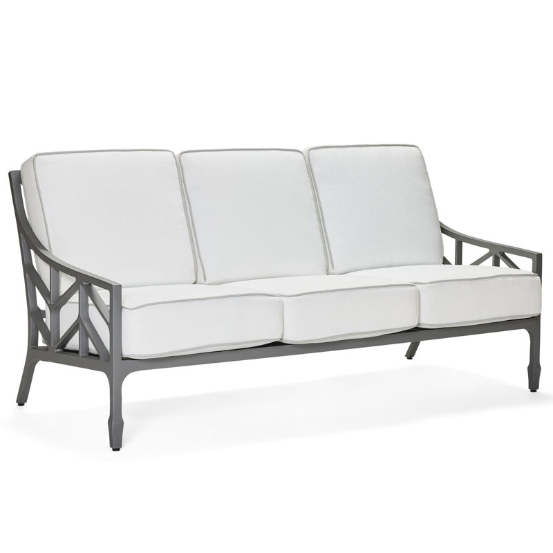 Alberti Outdoor 3 - Seat Patio Sofa, Canvas Spa, Matte White