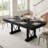 Spacious 71-Inch Dining Table for 6-8, Rectangular Wooden Table with Double Pedestal Base, 2 Storage Drawers-872610565