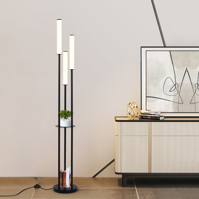 Shirehampton 169cm Black LED Tray Table Floor Lamp