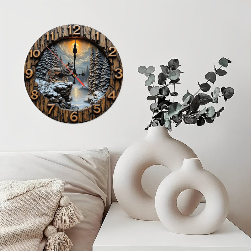 Décoration murale horloge galaxie noire et dorée