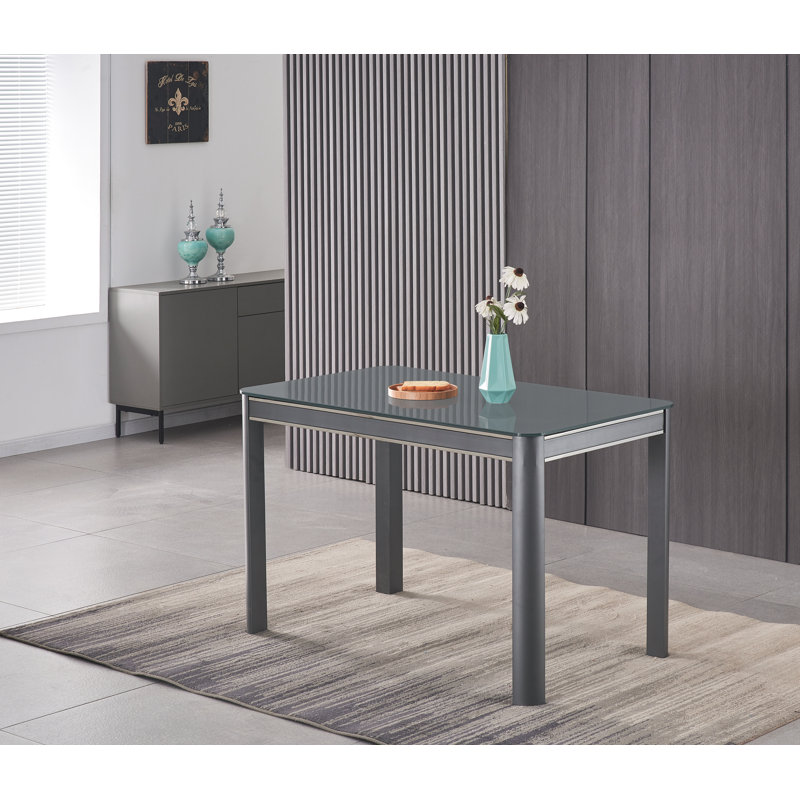 Brid Metal Base Dining Table, Grey