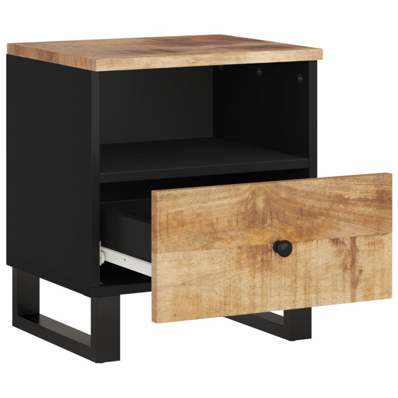 Biby 40cm W Manufactured Wood Bedside Table, Beige